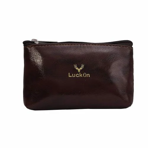 LuckOn Brown Leather Hand Coin Purse