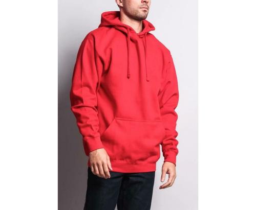 FLYNOFF Red Solid Hoodies Regular Fit Full Sleeve Men's Hoodies