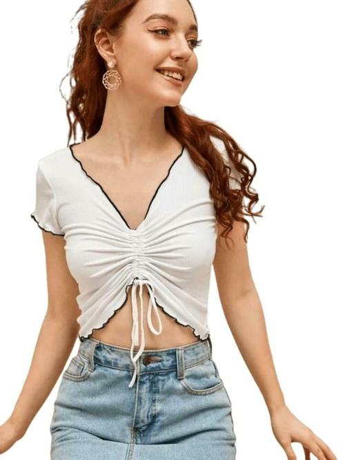 POOJARAN SAREE Oneness Women's Beautiful Crop Top Slim Fit Top for Women & Girls Suitable for Function,Office,Outdoor