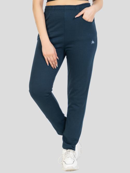 YHA Women's Regular fit Solid Lowers Teal