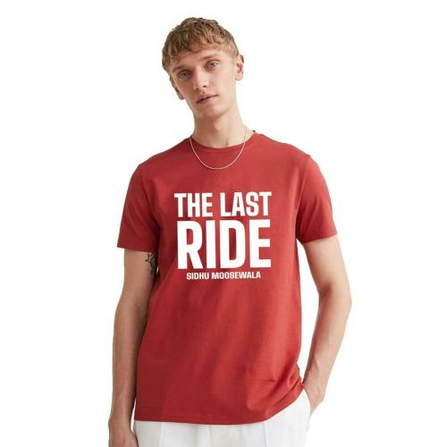 Hashtruck Men And Women Red Cotton The Last Ride Sidhu Moosewala T-Shirt