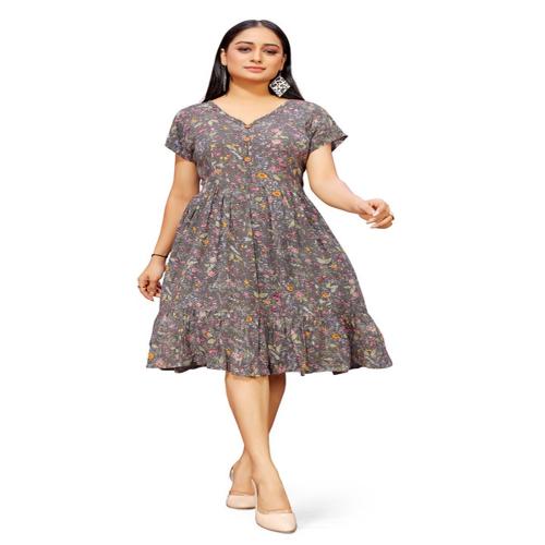 FASHIONJET Elegance in Comfort: Women's Cotton Blend Dresses for Every Occasion (Red) Size:- Small