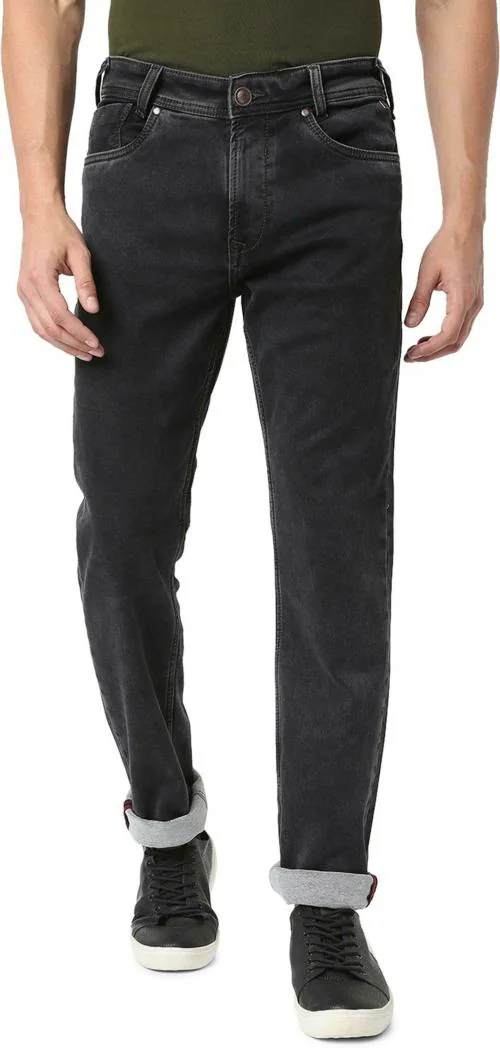 Mufti DENIM DELUXE STRETCH STRAIGHT FIT BLACK JEANS