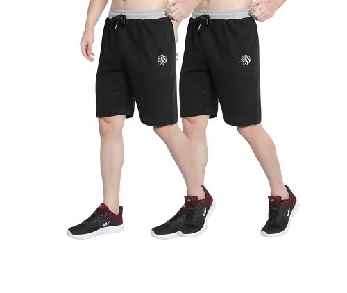 Oora Men Black Pack Of 2 Running Shorts