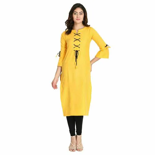 OM SAI LATEST CREATION SlubRayon Short Sleeve Sleeve Printed Anarkli Kurti for Women