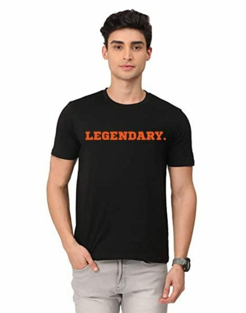 Loveara Men Regular Fit Round Neck Cotton T-Shirts Colour Black Size Xxl