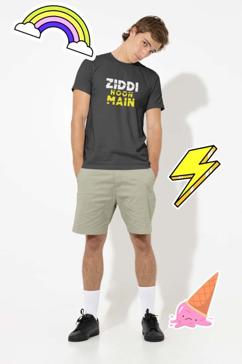 Ziddi Hoon Main Men Printed T-Shirt In Funky Style