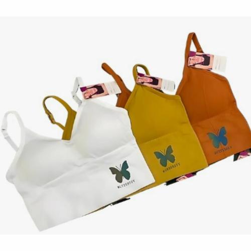 MANCHI FASHION Women's Butterfly Camisole Sports Light Padded Crop Top Console Bras, V-Neck, Pad Removable, Strapless, High Waist Tank Top | COLOR - MULTICOLOR1 | FREE SIZE