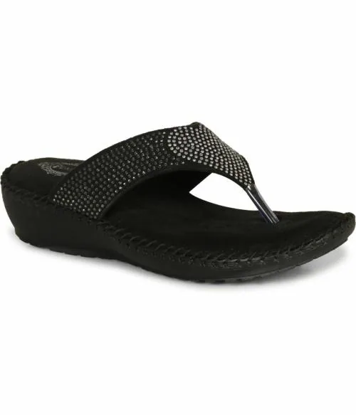 Denill Black Slippers for Women