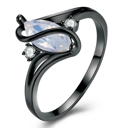 Kairangi by Yellow Chimes Black Gun Plated Crystal Size 7 Rings for Women and Girls