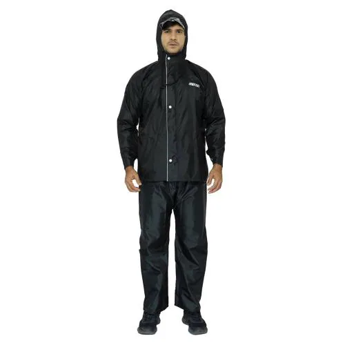 The Clownfish Black Top And Bottom Hood Raincoat ()