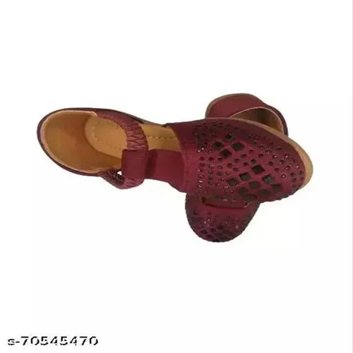 2M GIRL_Kids Sandals_CASUAL_MAROON_STYLISH