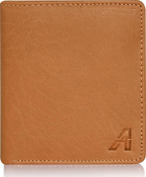Arshaan Men Tan Genuine Leather 6 Card Slot Formal Rfid Wallet