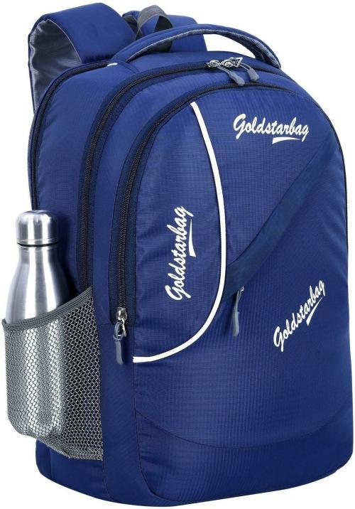 GOLD STAR Navy Blue Fabric, Canvas Laptop Backpack 30 L