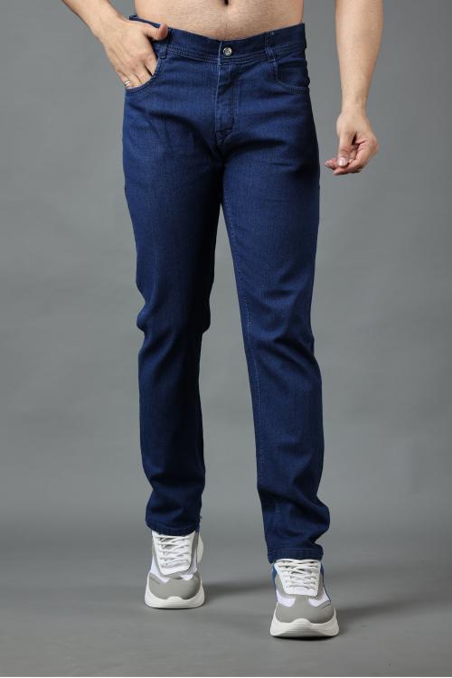 Buy EditLook Men's Dark Blue Blended Denim Slim Fit Jeans Online at
