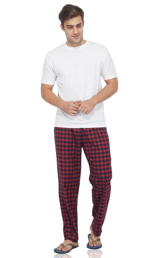 Buy Fflirtygo Mens Cotton Pyjama, Cotton Export Quality Fabric,Check Pyjama for Men Night Wear