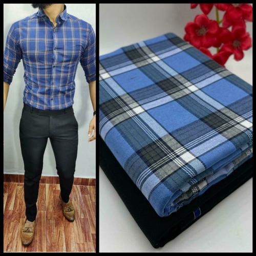 DHARMESH ENTERPRISE Men Printed Cotton Blend Unstitched Shirt and Trouser Material (Free Size)