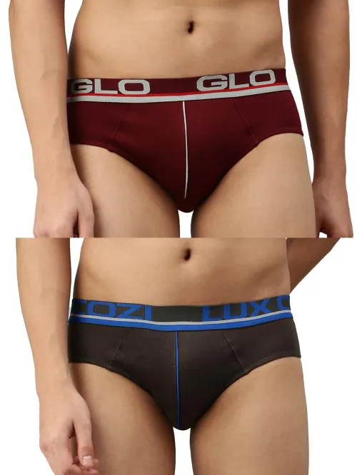 Men Pack Of 2 Pure Cotton Basic Glo Briefs