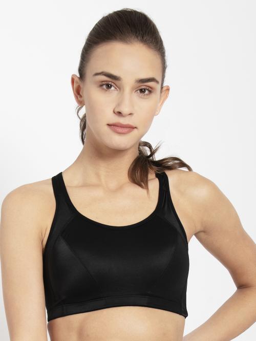 jockey Women Padded Wire-free Black Sports Bra