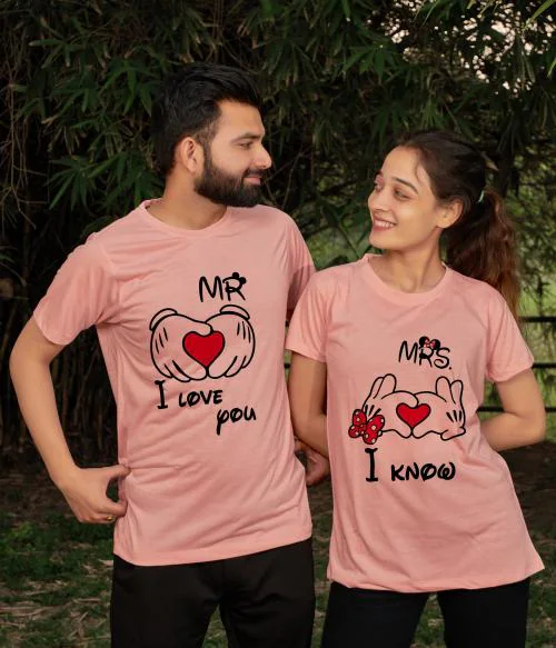 TAHIV Matching Couple T-shirts (Pack of 2) for Men & Women_(XXL-S)