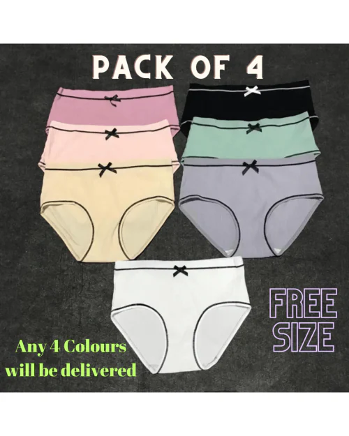 Adina Women Multicolour Striped Cotton Lycra Pack of 4 Hipster Panty