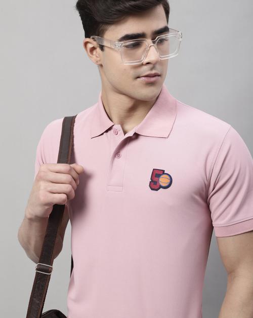 Obaan Men's Polyster Half Sleeve Solid Polo Neck T-shirt