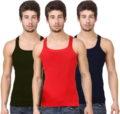 Hap Men's Cotton Gym Vest/Tank Top /Sporty (Multicolour) Pack of 3_XXXL
