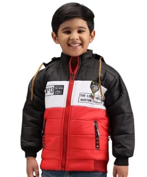 ABBL Stylish, Soft & Warm Full Sleeve Winter Wear Hoodie Reb- Black Jacket with Cap Pullover Suitable for 11-12 Year Boys & Kids