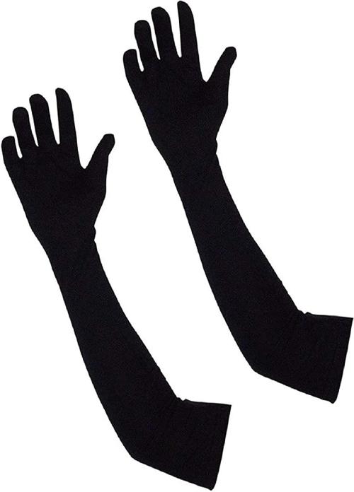 Cotson Black Cotton Driving Gloves Sunlight UV Protective