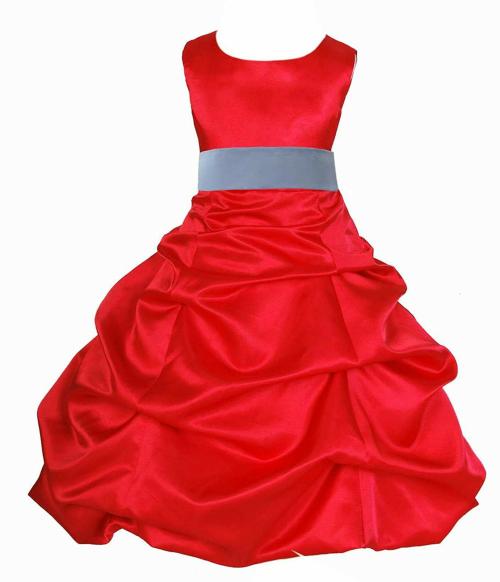 Wish Littlle Girls Red And Grey Polyester Stars Knee Length Dress - 7 Y