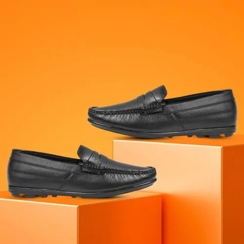 Fasczo genuine leather formals Men's Elegant and Professional Formal Shoes Comfortable, Stylish, and Durable (Black)