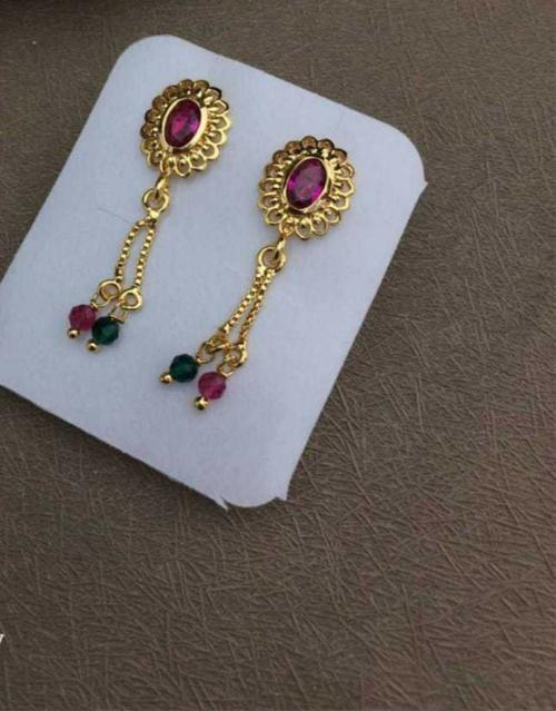 Buy Primectrla Fab Gold Plated Brass Stud Earrings For Women (Gold