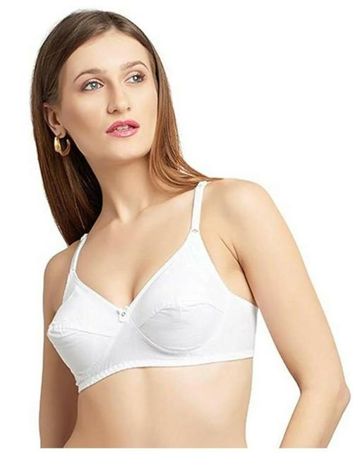 DAISY DEE Women's Cotton Non Padded Wirefree Full Coverage Bra - (White, 38B)