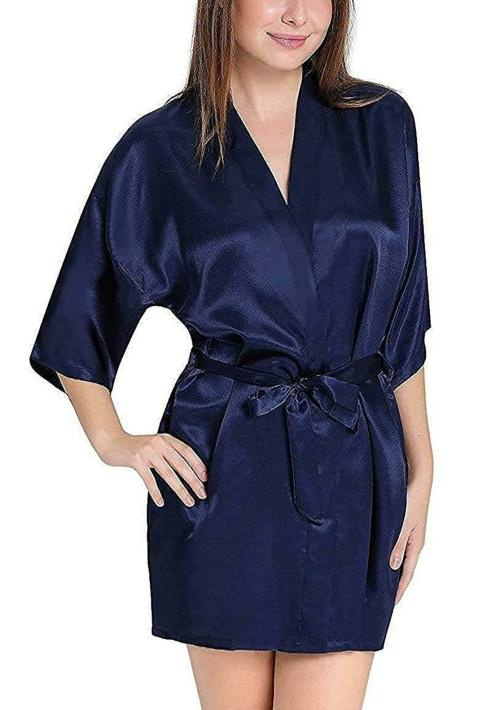 Buy GC GLORIOUS CHOICE Women's Satin Babydoll Kimono Nightwear Robe ...