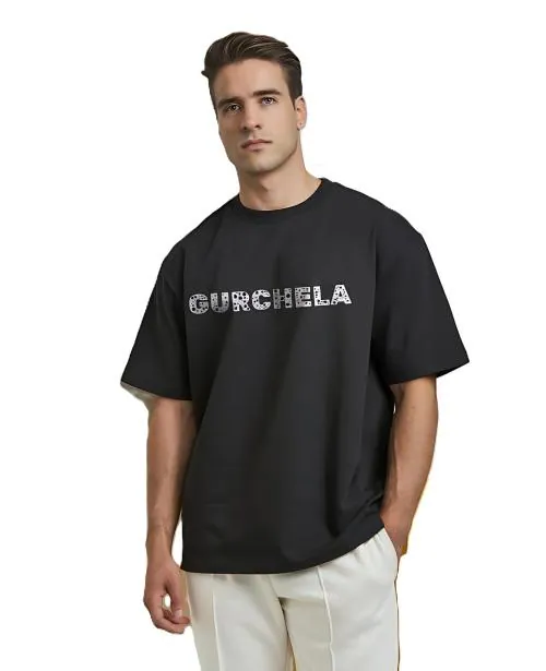 GURCHELA branded premium quality oversized tshirt 100% cotton 220-240 GSM black