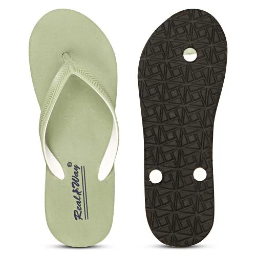 Real Way House Slippers for women/flip flops for women and girls soft, stylish, trendy and comfortable | Color Pista Size-6