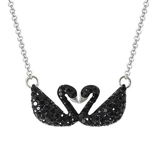 Giva Sterling Silver Black Swan Splendor Necklace For Women