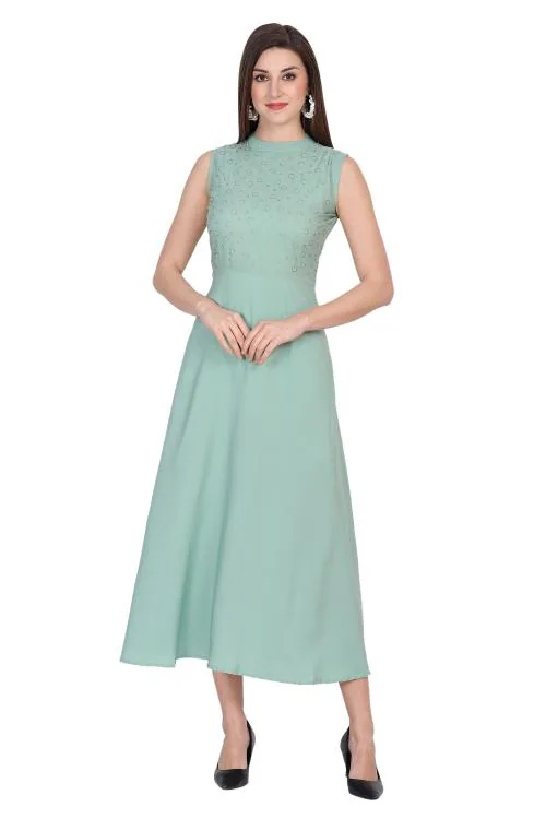 Preego Women A-line Light Green Girl Dress And Women Dress