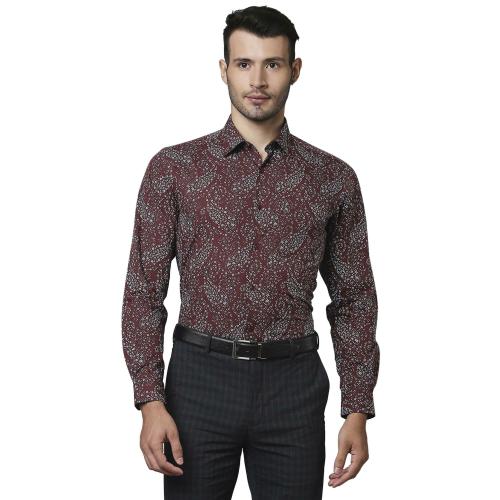 Raymond Men Dark Maroon Formal Shirt