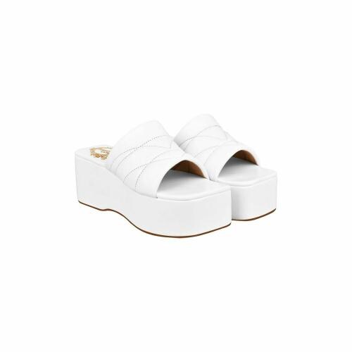 Shoetopia Retro Style White Platform Heels For Women & Girls