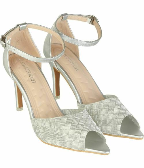silver pencil heels
