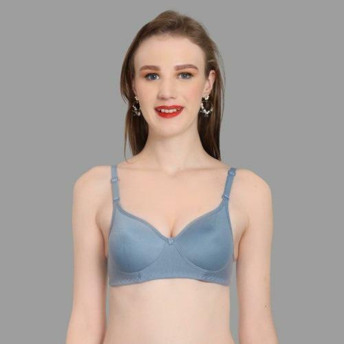 BYGROW Light Blue Lightly Padded Cotton Blend T-Shirt Bra (Size 32 B)