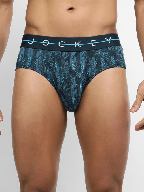 jockey Men Navy All Over Print Cotton Blend Briefs