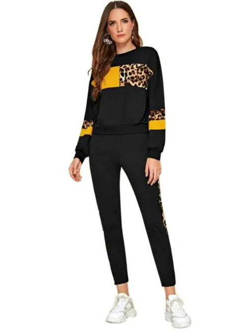 Andaria Fashion Hub Cotton Stylish Sports Use Tracksuit Women's Yoga Track Suit ( Yellow-M)