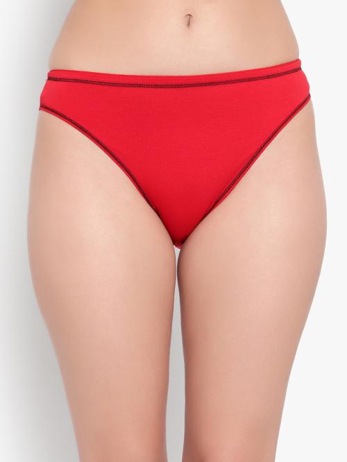 Bruchi Club Solid Red Women's Tanga Briefs | Panty | panties | pantie | Tangapanty | Cottonpanty | innerwear