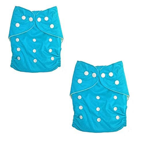 feelitson Unisex Baby Cloth Diaper Reusable Washable Adjustable With 2 Blue Diaper Free Size Age - (3 Months to 3 Years) Weight - (5-17 Kg)