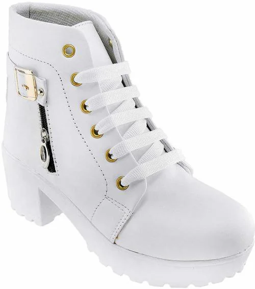 HimQuen White Boots for Women