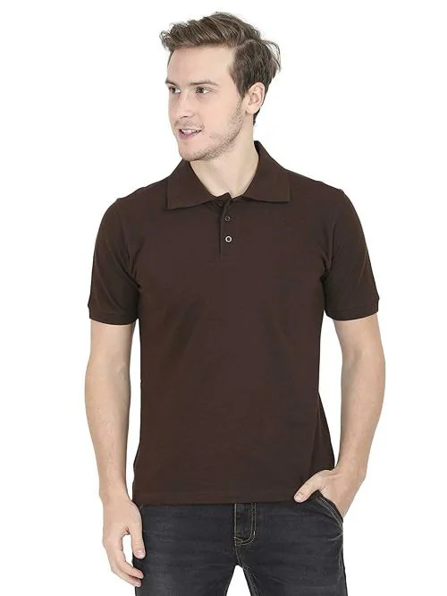 RSO Outfits Store Men Coffee Brown Solid Cotton T Shirt(XXL)