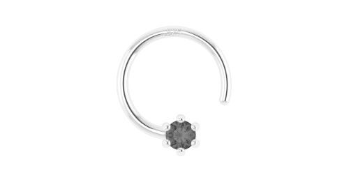 SOMYA Pure 925 Sterling Silver 2MM-Black-Pronge Cubic-Zirconia Nose Pin Stud for Women Girls With Certificate Of Silver Purity