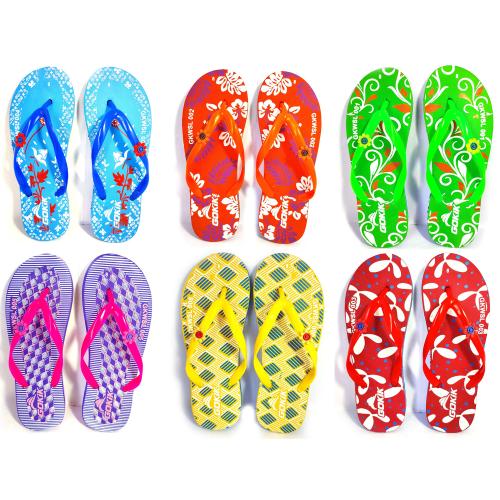 GOKIK Women's Printed Slippers combo (Pack Of 6 pairs) Flip Flops Slippers